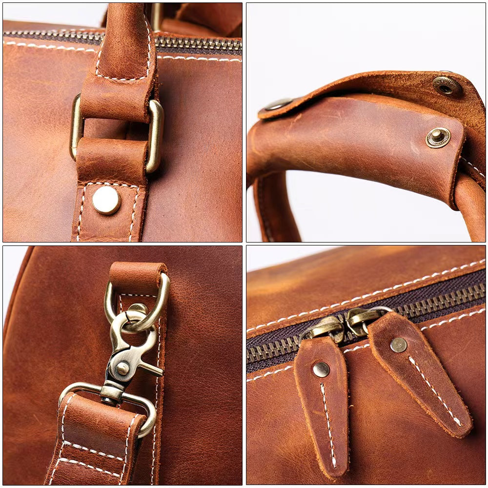 Men’s Genuine Leather Travel Duffel Bag – Wholesale